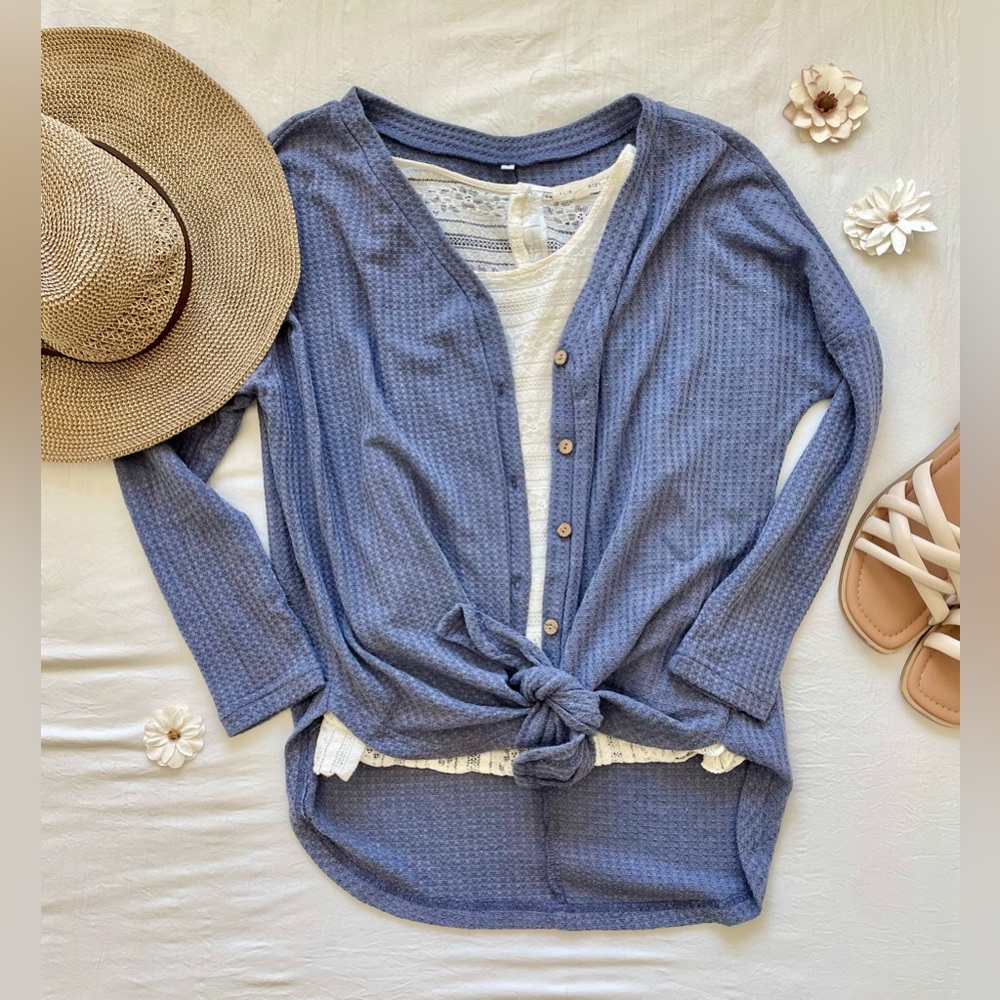 Blue Button Down Cardigan